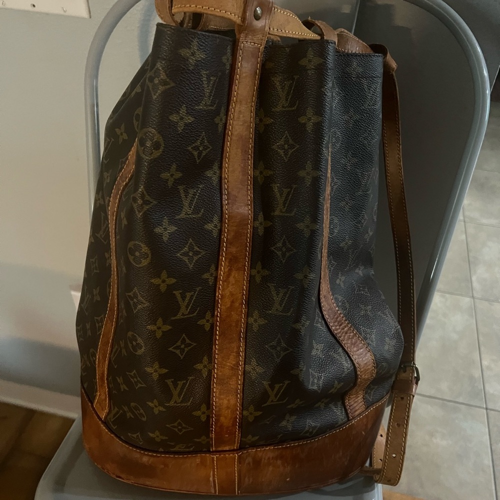 Louis Vuitton Monogram Brown and Black Backpack. 100% VINTAGE AUTHENTIC.